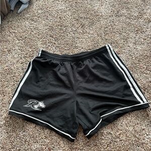Black Athletic Shorts with White Stripes